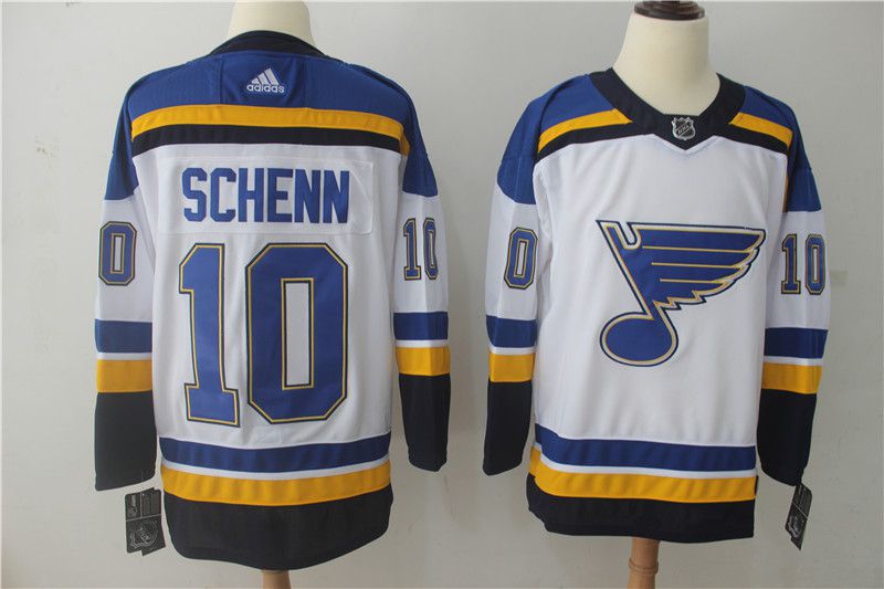 Men St. Louis Blues 10 Schenn white Hockey Stitched Adidas NHL Jerseys